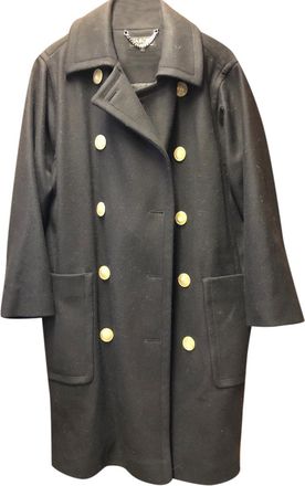 Jaeger Jaegar Black Wool Double Breasted Coat Size L