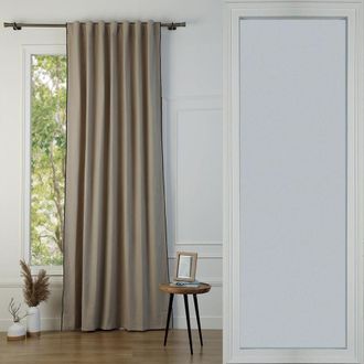 Febronie Cortina con pasadores algodón natural / negro 140x260