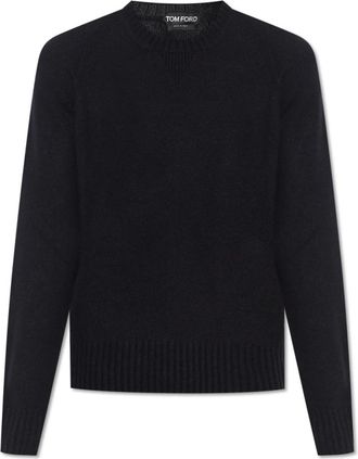 Tom Ford Cashmere Trui met Geborduurd Logo - Heren - Cashmere truien - Zwart - L - Truien & Vesten