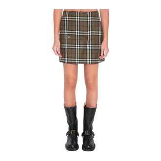 Burberry Dames, Rokken, Groen, Maat: 2XS Wol