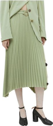 Rejina Pyo Dilan Pleated Skirt - Dames - Midirokken - Groen - S - Polyester - Rokken