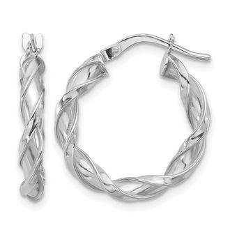 Diamond2Deal 14K Gold Polished Twisted Fancy Hoop Earrings