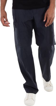 Versace Embroidered Logo Mid-Rise Cotton Trousers, Brand Size 48 (US Size 32)