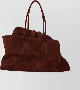 The Attico silver suede tote bag