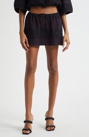 Alexander Wang Deconstructed Polo Miniskort in Black Overdyed Stripe at Nordstrom Rack, Size X-Large