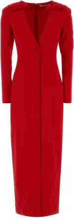 Alessandra Rich Kleedjes, Dames, Rood, S, Cady Avondjurk Met Strikken