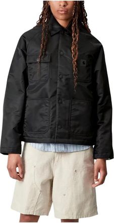 Carhartt Work in Progress Jassen, Dames, Zwart, L, Nylon, Alumni Chore Coat