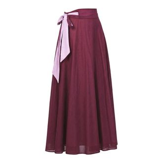 Ni&ugrave; Maxi Skirts, female, Red, Size: XS Gonna lunga pareo doubleface