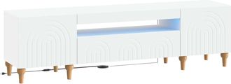 vidaXL Mueble De Tv Led Blanco Madera De Ingenier&iacute;a Vidaxl