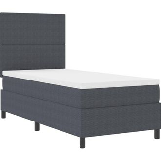 vidaXL Box Spring Bed Manual Dark Grey and White 193 x 90 x 128 cm vidaXL