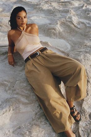 Maeve Cotton Linen Balloon Trousers Pants