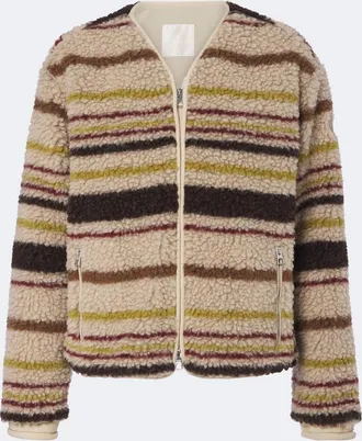 Moncler Giacca Teddy in misto lana a righe