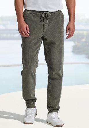 John Devin Jogger Pants JOHN DEVIN bis Gr&ouml;sse 5XL - elastische Cordhose, Herren, Gr. 4XL (68/70), N-Gr, salbei, Cord, Obermaterial: 98% Baumwolle, 2% Elasthan, b