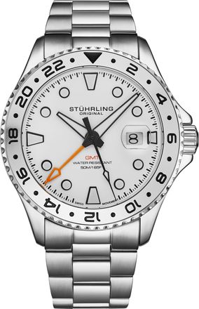St&uuml;hrling Equinox 4077 Mens 43mm - White Stainless Steel - One Size
