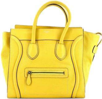 Celine Luggage Bag Grainy Leather Mini tote bag - Geel