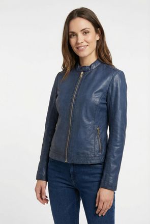 Mauritius Lederjacke MAURITIUS MWKawira, Damen, Gr. 4XL (48), blau, Obermaterial: 100% Schafsleder. Futter: 100% Polyester. &Auml;rmelfutter: 100% Polyester, unifarb