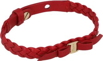 Ferragamo Vara Bow Braided Leather Bracelet