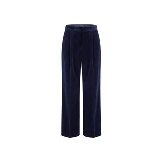 Jil Sander Cropped Broeken - Dames - Vrijetijds broeken - Blauw - L - Broeken