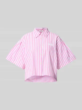 American Vintage American Vintage Cropped Bluse mit Label-Stitching Modell VEXTOWN in Pink, Gr&ouml;&szlig;e L