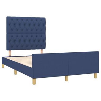 vidaXL Estructura De Cama Sin Colch&oacute;n Tela Azul 120x190 Cm Vidaxl