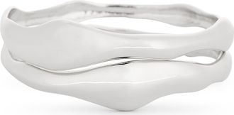 Nordstrom Rack Set of 2 Organic Wavy Bangle Bracelets in Silver at Nordstrom Rack