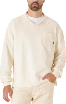 Woodbird Hoodies & sweatvesten, Heren, Beige, L, Terry Polo Sweater voor Heren