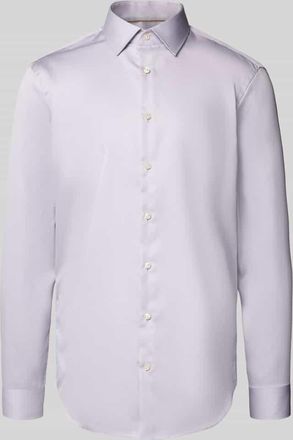 Jake*s Slim Fit Business-Hemd mit Kentkragen in Metallic Lila, Größe 37/38