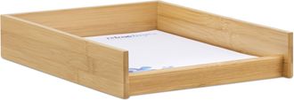 Relaxdays Relaxdays - 10 Bandejas Para Documentos De Oficina, Din A4, Organizador De Escritorio, Plano, 6x25x33 Cm, Bamb&uacute;, Marr&oacute;n