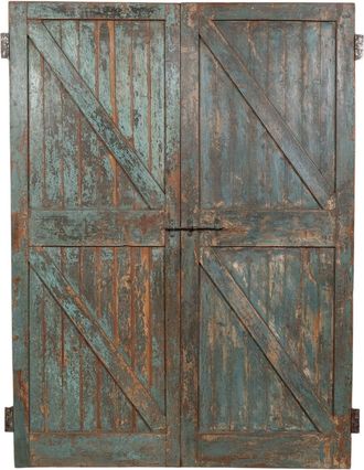Biscottini International Biscottini - Puerta De Madera Maciza Y Hierro Para Uso Interior O Exterior Antiguo Y Medieval Deslizante