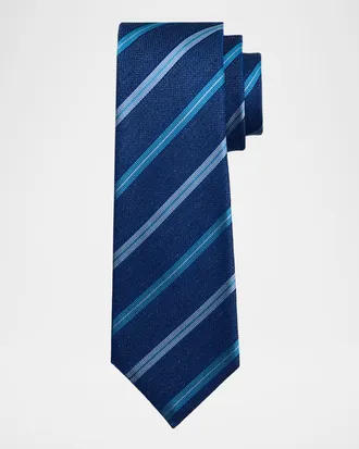 Kiton Men & apos;s Multi-Stripe Silk 7-Fold Tie