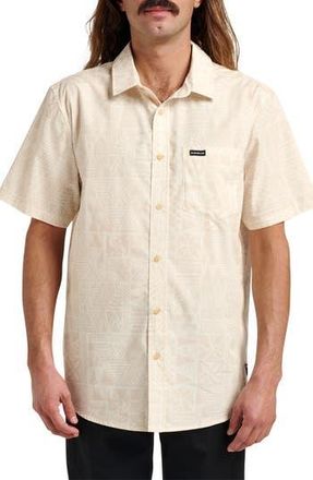 Quiksilver Geo Print Cotton Blend Button-Up Shirt in Off White at Nordstrom Rack, Size Xx-Large