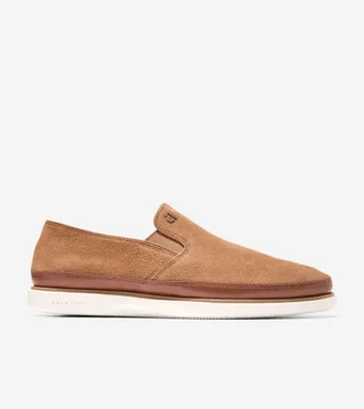 Cole Haan Mens GrandPr&oslash; Strawspoint Twin Gore Loafers - Brown Size 10.5