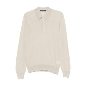 Tagliatore Lange Mouwen Poloshirt - Heren - Tops - Beige - Maat: XL