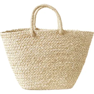 Indego Africa Braided Raffia Day Bag Natural at Nordstrom, Size Medium