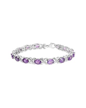 House of Brilliance Haus Of Brilliance Silver 0.05 Ct. Tw. Diamond Link Bracelet