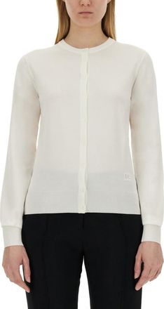 Dolce & Gabbana White Solid Round Neck Sweater