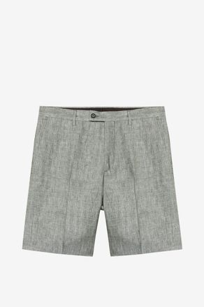 Maurizio Baldassari Chino-Bermuda aus Hanf und Leinen mit Fischgr&auml;tmuster