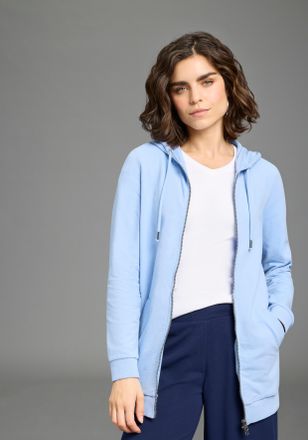 Flashlights Sweatjacke FLASHLIGHTS, Damen, Gr. 32/34, azurblau, Interlock, Obermaterial: 95% Baumwolle, 5% Elasthan. Kapuzenfutter: 100% Baumwolle, unifarben, Bas