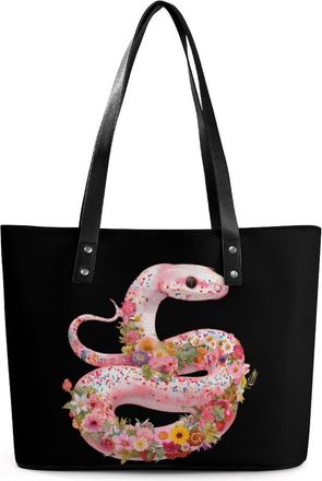 Generic Snake Flower Tote Bags for Women Cute Shoulder Purses Handbags