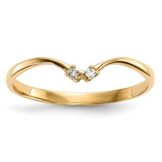 Diamond2Deal 14k Yellow Gold 2-stone Cubic Zirconia Wrap Ring