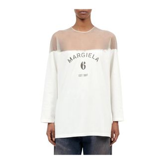 Maison Margiela Long Sleeve Tops, female, White, Size: M Long Sleeve Tops