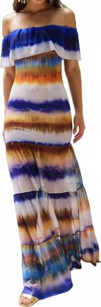 Nightcap Positano Mesh Maxi Dress In Playa Stripe