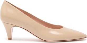 Gianvito Rossi Amelia 55 Glossed Leather Pumps - Sand