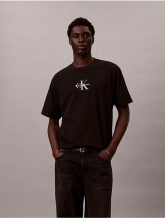 Calvin Klein Jeans Calvin Klein Mens Monologo Relaxed Tee - Black - 2XL