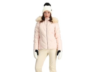Obermeyer Bombshell Jacket Womens Coat Powder Pink : 18, Polyester/Faux Fur/Satin