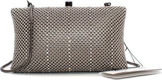 Whiting & Davis Dimple Mesh Clutch Pewter