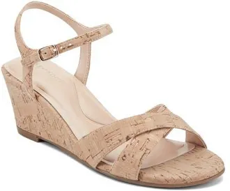 Easy Spirit Noya Wedge Sandal in Natural at Nordstrom, Size 5.5