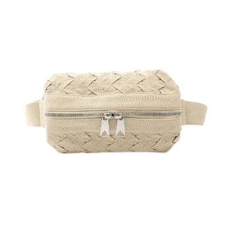Bottega Veneta Pre-owned Intrecciato Webbing Canvas Waist Bag - Dames - Pre-owned - Beige - Maat: ONE Size