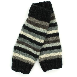 Loud Elephant Hand Knitted Wool Leg Warmers - Stripe Natural