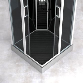 HOME MAISON Homemaison - Tarima De Madera Compuesta Gris Para Cabina Cuadrada - Dim. 75 X 75 Cm